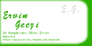 ervin geczi business card